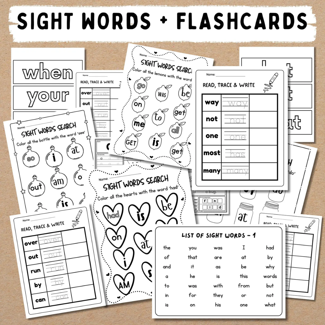 Preschool + Kindergarten Learning Bundle, 600+ Toddler Activity Worksheets, Coloring, Dot To Dot, Tracing, Alphabet