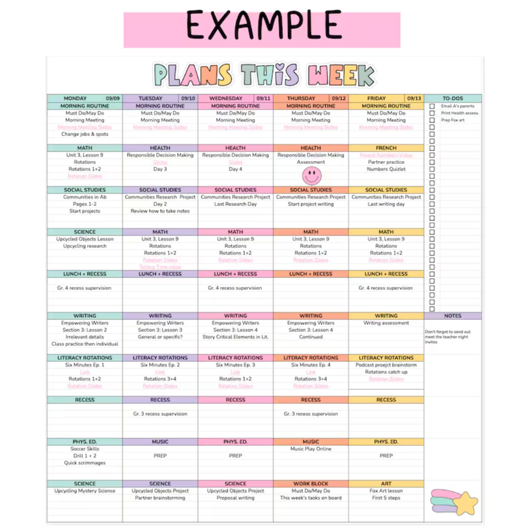 Digital Teacher Planner | Google Sheets Teacher Planner 2025-2026