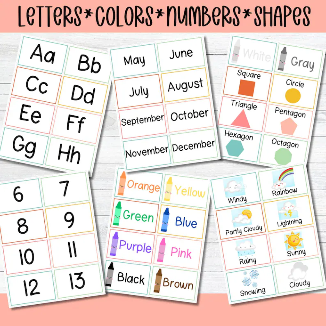 Preschool Focus Wall Printable Preschool Learning Flashcard Weekly Focus Kindergarten Homeschool Learning Board Classroom Educational Poster