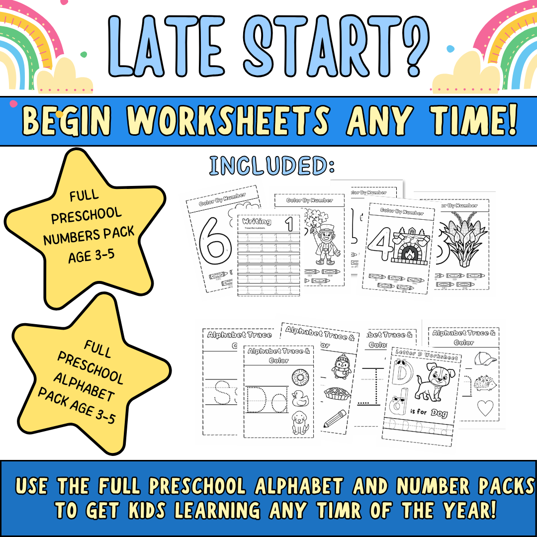 Full Year Preschool Curriculum, Ages 3-5, Preschool Curriculum & Worksheets & Pre-K Activities