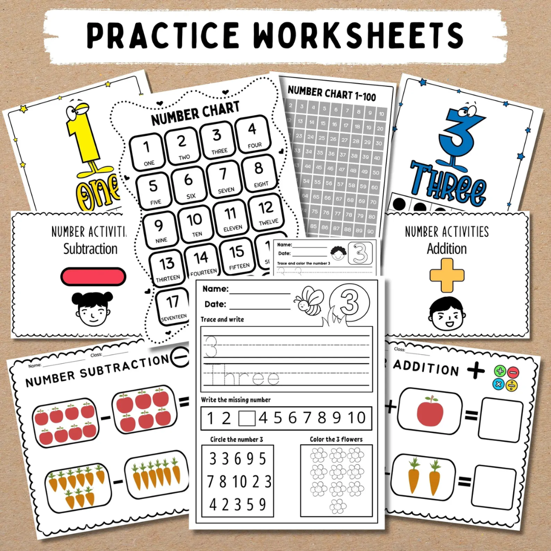 Preschool + Kindergarten Learning Bundle, 600+ Toddler Activity Worksheets, Coloring, Dot To Dot, Tracing, Alphabet