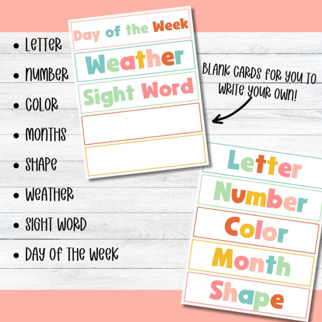 Preschool Focus Wall Printable Preschool Learning Flashcard Weekly Focus Kindergarten Homeschool Learning Board Classroom Educational Poster