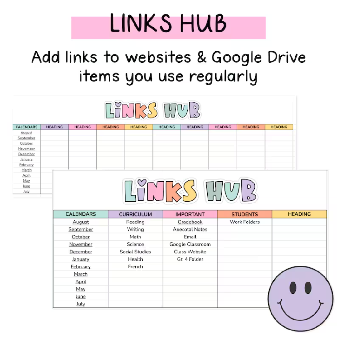 Digital Teacher Planner | Google Sheets Teacher Planner 2025-2026