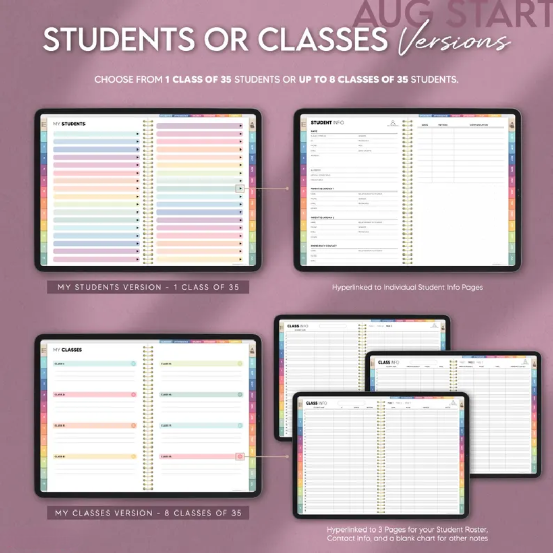 Digital Teacher Planner, Google Sheets Teacher Planner 2025 - 2026