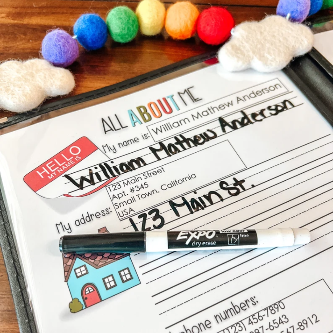 Morning Menu, EDITABLE Printable Calendar Time Activities, Educational Daily Weather, Date and Time Practice, Address and Phone Number