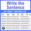 600 Sentences, Write the Sentence Practice Worksheets, 100 Pages, Writing Practice, 1-3 Grade