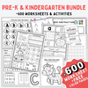 Preschool + Kindergarten Learning Bundle, 600+ Toddler Activity Worksheets, Coloring, Dot To Dot, Tracing, Alphabet