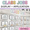 Class Jobs, Composition Notebook Decor Class Jobs Editable & Classroom Job Application for Pastel and Composition Notebook Classroom Decor Theme