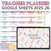 Digital Teacher Planner | Google Sheets Teacher Planner 2025-2026