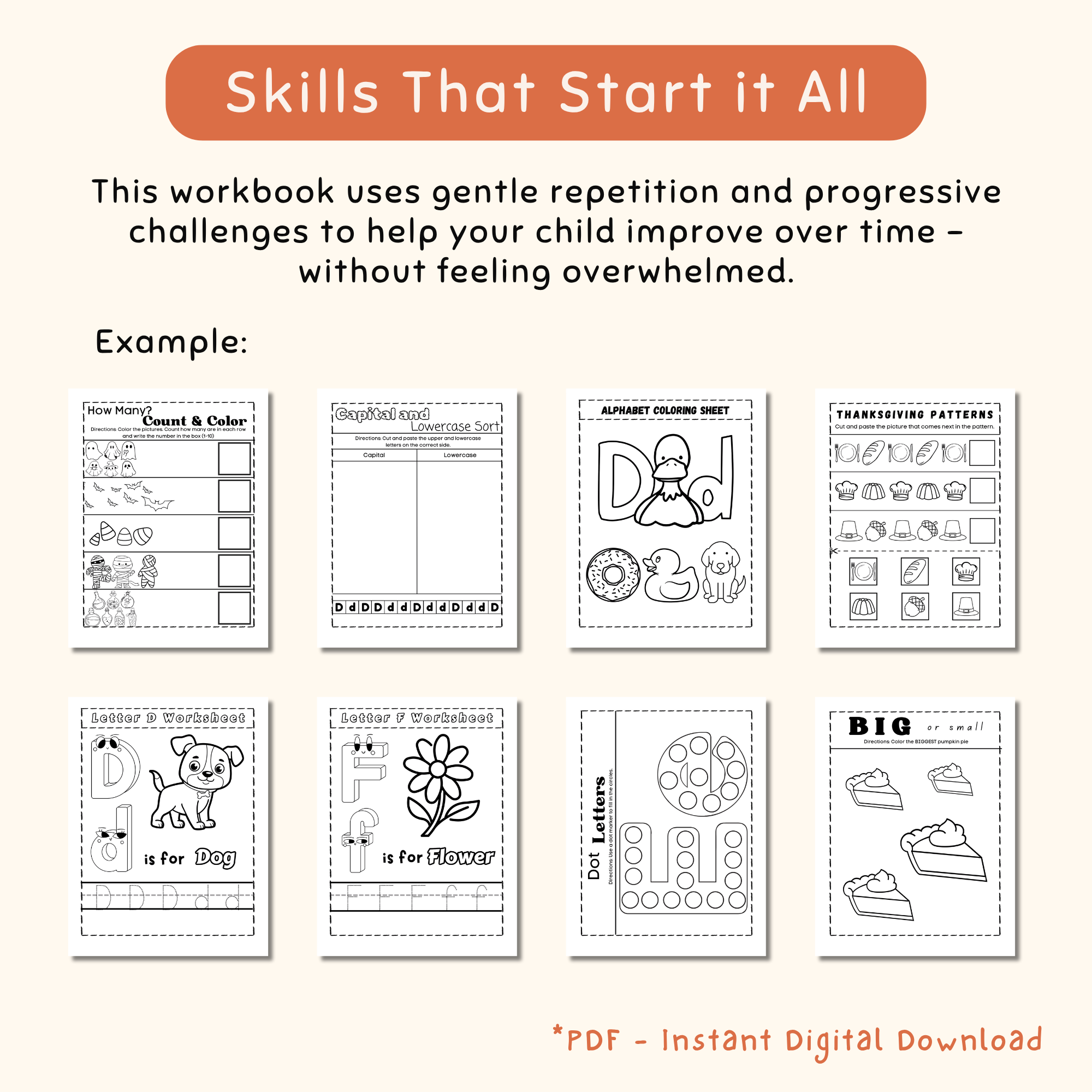 Full Year Preschool Curriculum, Ages 3-5, Preschool Curriculum & Worksheets & Pre-K Activities, ABC, Writing, Counting Activities
