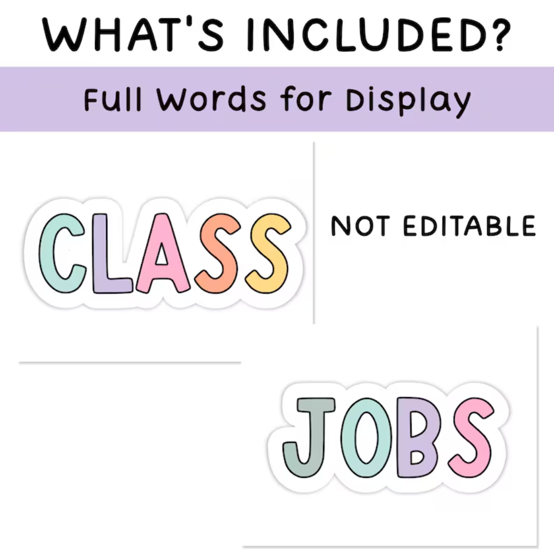 Class Jobs, Composition Notebook Decor Class Jobs Editable & Classroom Job Application for Pastel and Composition Notebook Classroom Decor Theme